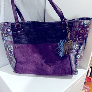 Purple patterned tote